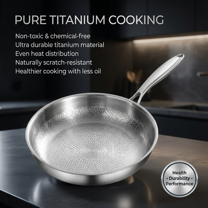 Titanium Hammered Pan Pro Duo Set (10.2″+11″) + FREE LIDS