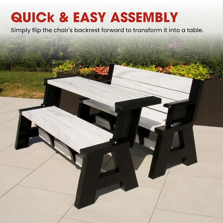 2-in-1 Outdoor Bench That Converts Into a Table