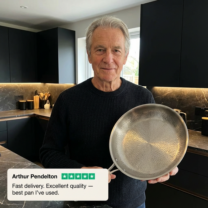 Titanium Wok Pan Flat Bottomed + FREE LID